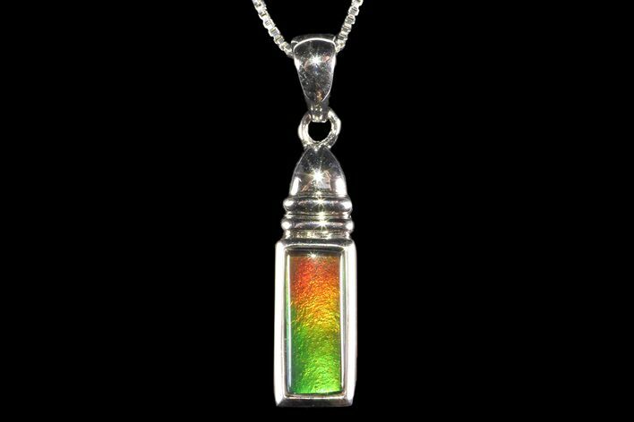 Ammolite Pendant with Sterling Silver - Chain Included #143571